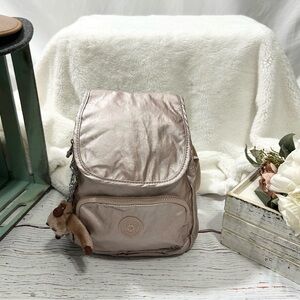 Kipling City Pack Mini backpack in a metallic glow finish NWT